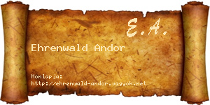 Ehrenwald Andor névjegykártya