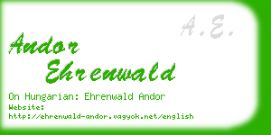 andor ehrenwald business card